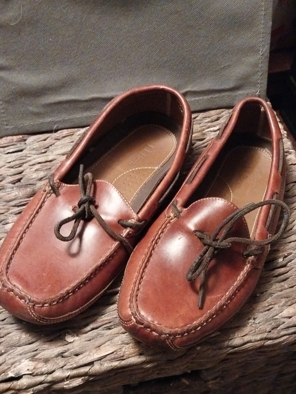 Lands' End Men's Brown Leather Slip-On Loafers